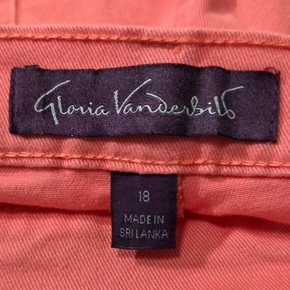 Gloria Vanderbilt Amanda Classic Straight Leg Pink High Rise Jeans Plus Size 18 - Picture 6 of 9